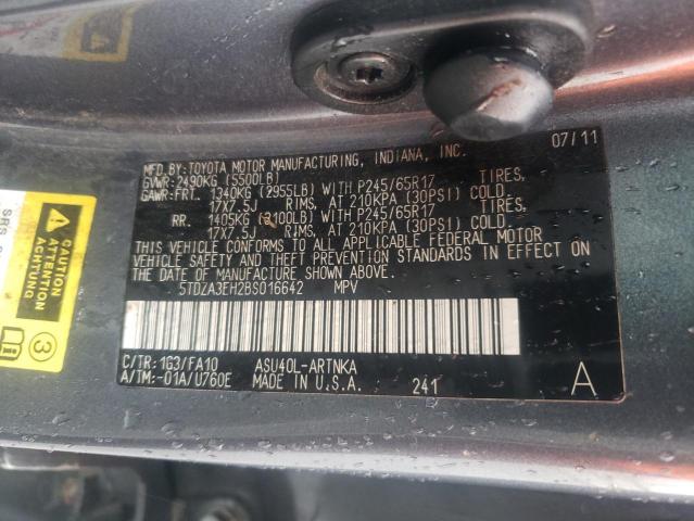 2011 TOYOTA HIGHLANDER - 5TDZA3EH2BS016642