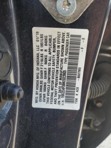 2019 HONDA INSIGHT EX 19XZE4F59KE023905