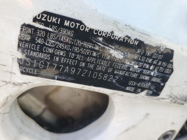 2007 SUZUKI GSX-R1000 JS1GT77A972105822