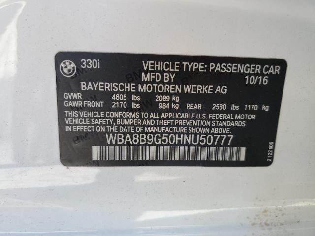 2017 BMW 330 I WBA8B9G50HNU50777