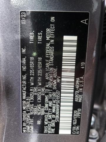 2023 TOYOTA HIGHLANDER 5TDKARAH9PS019507