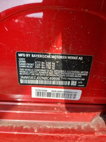 2022 BMW 330XI 3MW5R7J02N8C49896