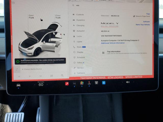 2022 TESLA MODEL Y 7SAYGDEF7NF516905