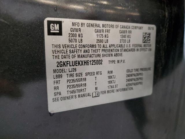 2017 GMC TERRAIN SL 2GKFLUEKXH6125002