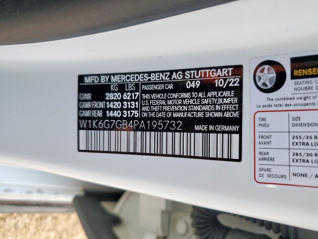 2023 MERCEDES-BENZ S 580 4MATIC W1K6G7GB4PA195732