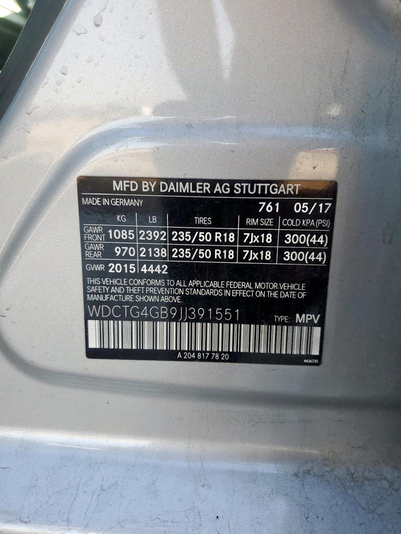 2018 MERCEDES-BENZ GLA 250 4M WDCTG4GB9JJ391551