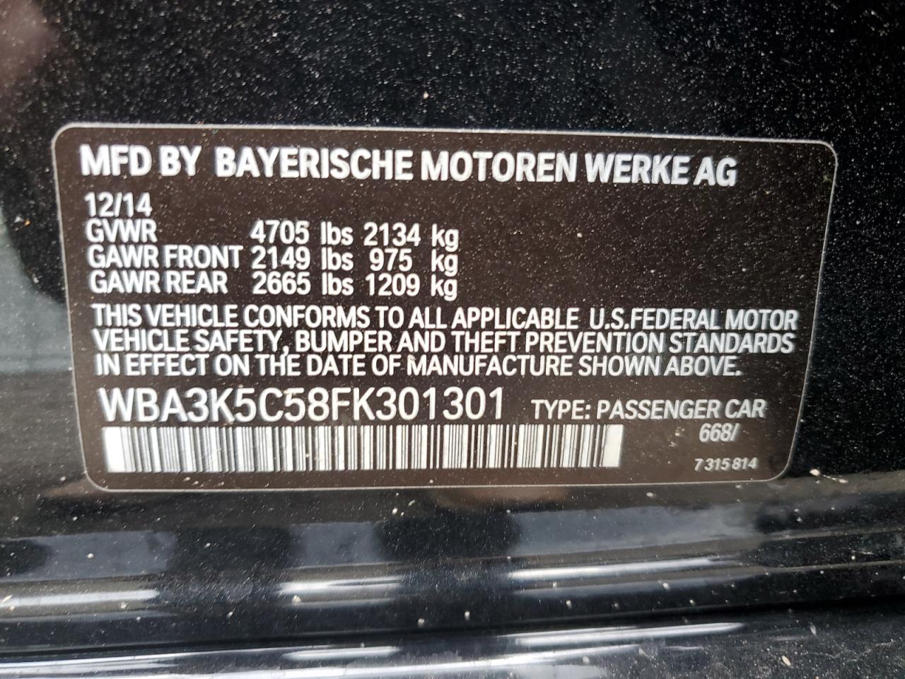 Lot #3317830212 2015 BMW 328 D XDRI