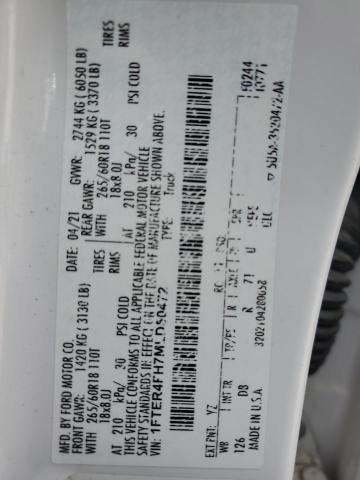 2021 FORD RANGER XL 1FTER4FH7MLD50472