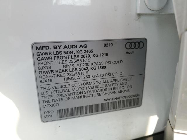 2019 AUDI Q5 PREMIUM - WA1BNAFY7K2061604