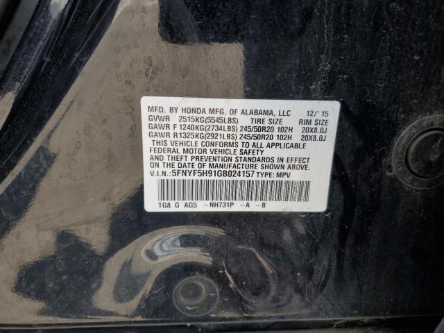 2016 HONDA PILOT TOURING - 5FNYF5H91GB024157