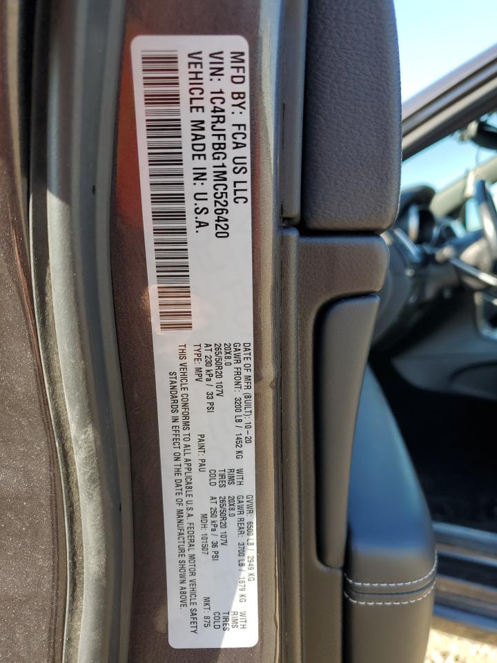 Lot #3221394373 2021 JEEP GRAND CHER