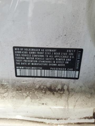 2018 VOLKSWAGEN GOLF R WVWWF7AU4JW091792