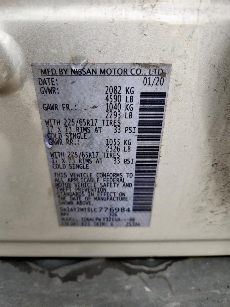 2020 NISSAN ROGUE S 5N1AT2MT8LC776984