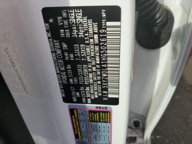 2017 HYUNDAI SANTA FE S 5XYZWDLA1HG502619
