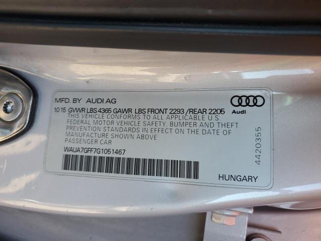 2016 AUDI A3 PREMIUM WAUA7GFF7G1051467