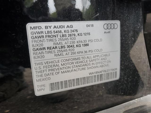 2018 AUDI Q5 PREMIUM WA1BNAFY8J2173438