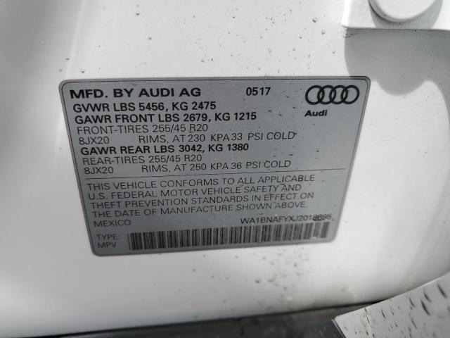 2018 AUDI Q5 PREMIUM WA1BNAFYXJ2018695