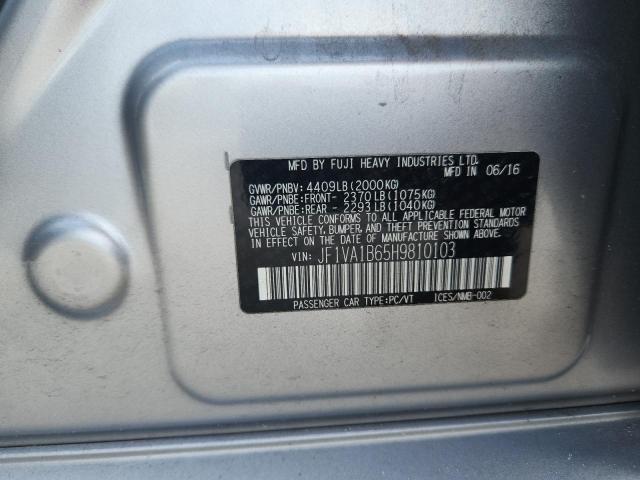 2017 SUBARU WRX JF1VA1B65H9810103