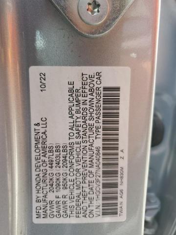 2022 HONDA ACCORD HYBRID SPORT 1HGCV3F27NA040846
