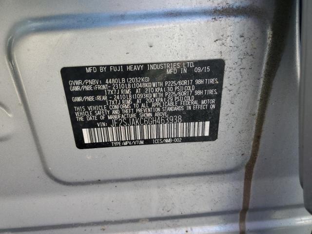2016 SUBARU FORESTER 2 JF2SJAKC6GH463938