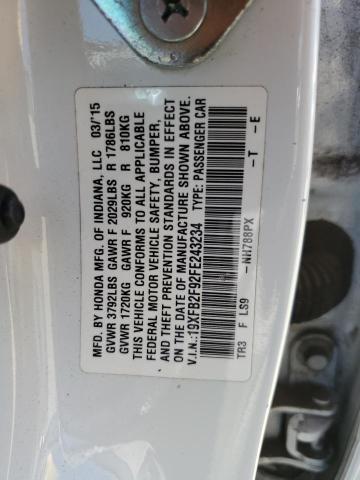 2015 HONDA CIVIC EXL - 19XFB2F92FE243234