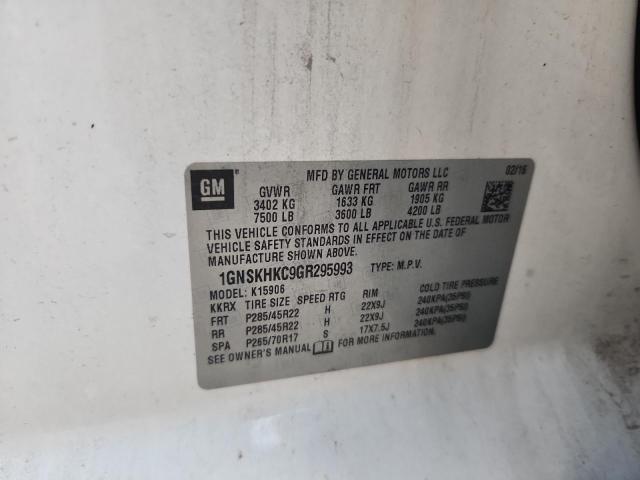 2016 CHEVROLET SUBURBAN K 1GNSKHKC9GR295993