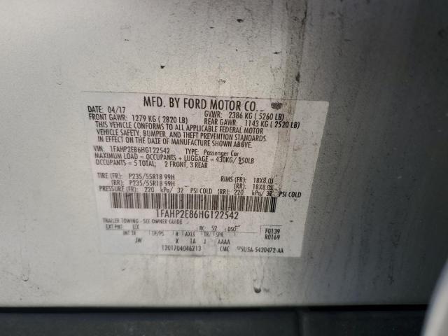 2017 FORD TAURUS SEL 1FAHP2E86HG122542