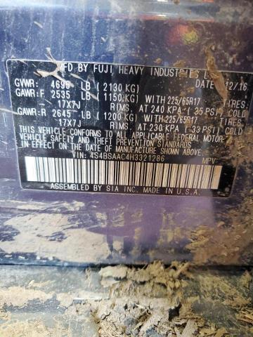 2017 SUBARU OUTBACK 2. 4S4BSAAC4H3321286