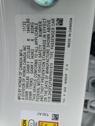 2023 HONDA CIVIC SPOR 2HGFE2F58PH501915