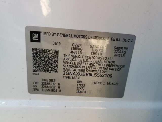2020 CHEVROLET EQUINOX LT - 3GNAXUEV6LS553106