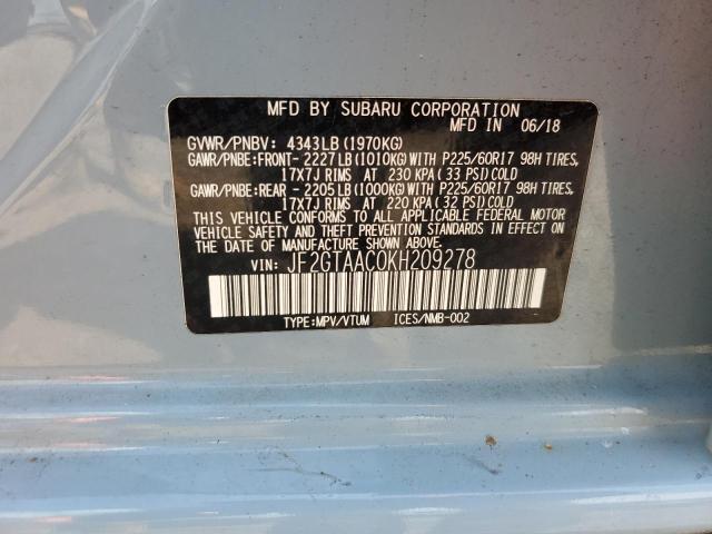 2019 SUBARU CROSSTREK JF2GTAAC0KH209278