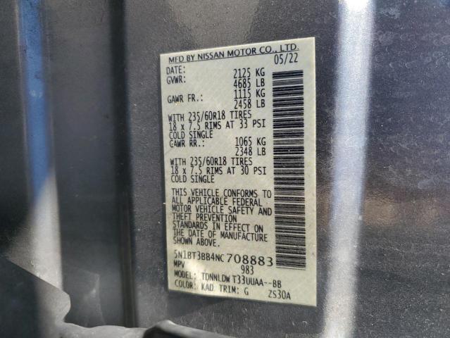 2022 NISSAN ROGUE SV 5N1BT3BB4NC708883