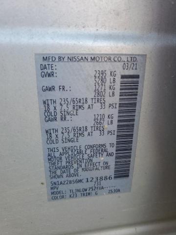 2021 NISSAN MURANO SV - 5N1AZ2BS6MC123886