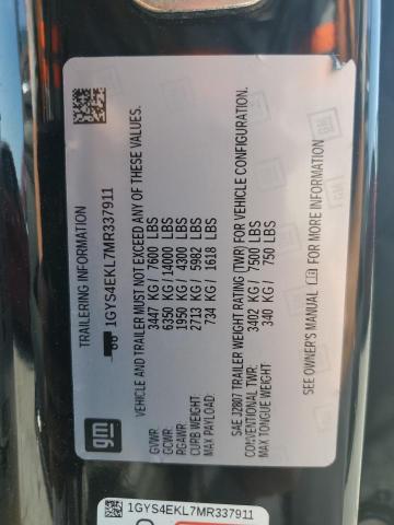2021 CADILLAC ESCALADE S 1GYS4EKL7MR337911