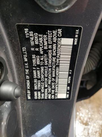 2017 HONDA CIVIC EX SHHFK7H50HU409091