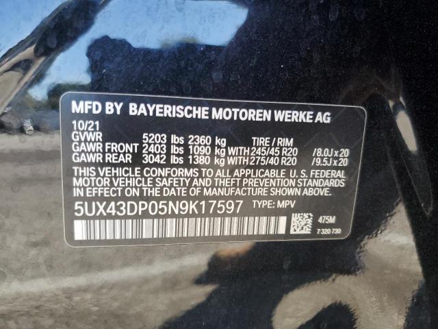 2022 BMW X3 SDRIVE3 5UX43DP05N9K17597