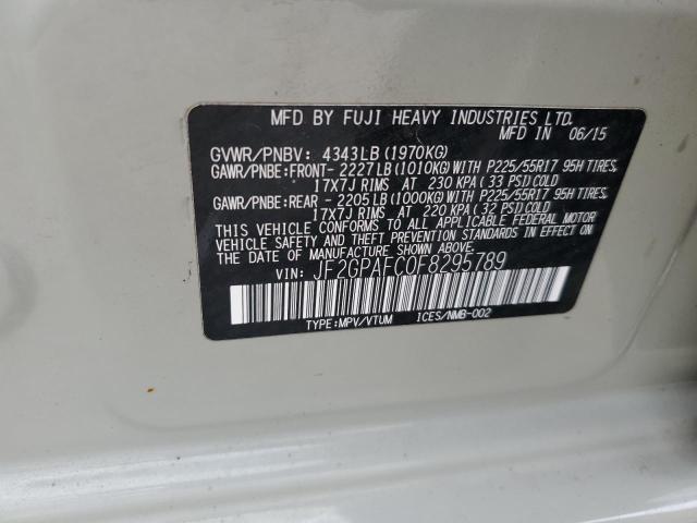 2015 SUBARU XV CROSSTR JF2GPAFC0F8295789