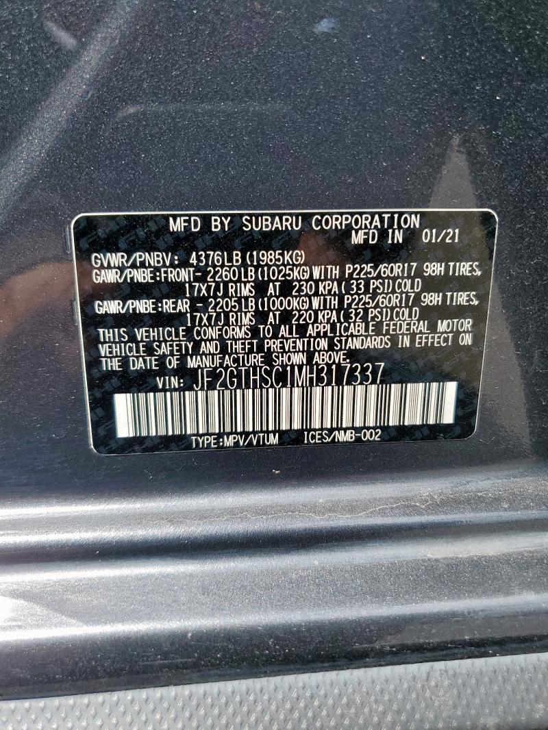 2021 SUBARU CROSSTREK JF2GTHSC1MH317337