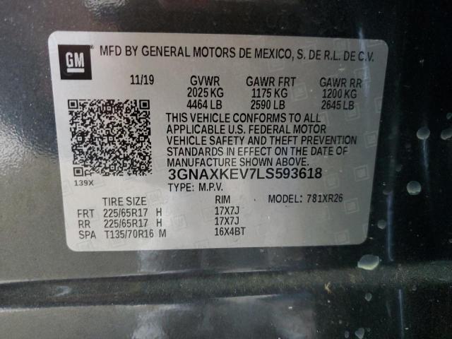 2020 CHEVROLET EQUINOX LT 3GNAXKEV7LS593618