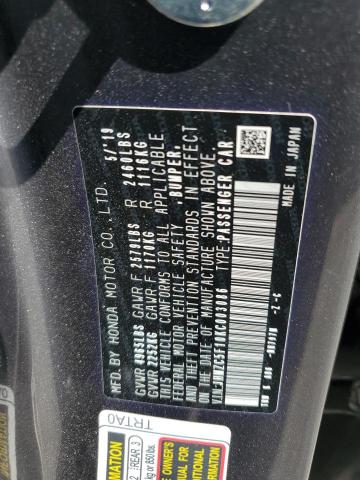 2019 HONDA CLARITY JHMZC5F10KC003086