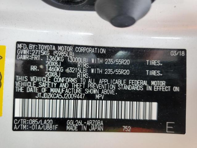 2018 LEXUS RX 350 L JTJDZKCA5J2009447
