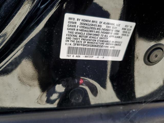 2016 HONDA PILOT EXL 5FNYF6H5XGB068550