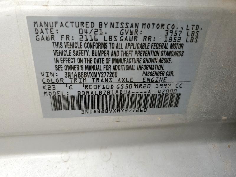 2021 NISSAN SENTRA S 3N1AB8BVXMY277260