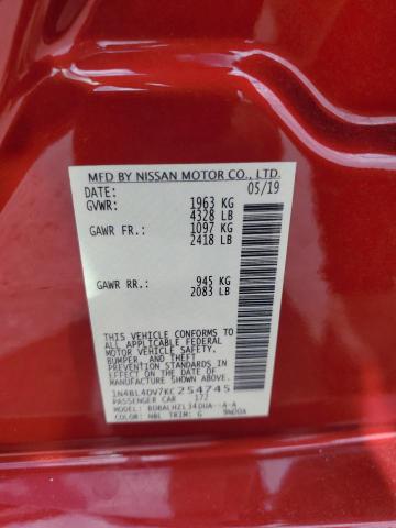 2019 NISSAN ALTIMA SV - 1N4BL4DV7KC254745