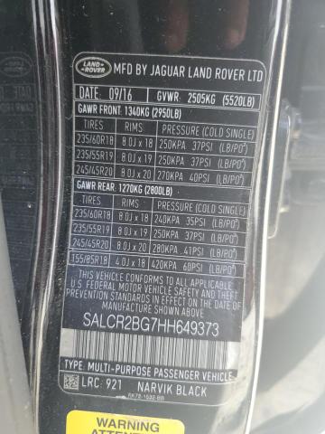 2017 LAND ROVER DISCOVERY SPORT HSE SALCR2BG7HH649373