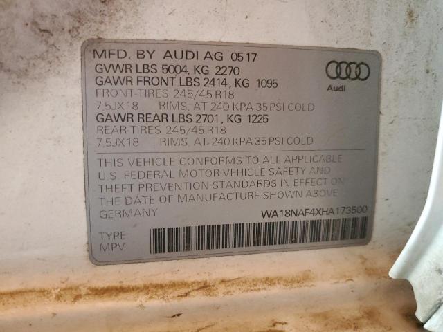 2017 AUDI A4 ALLROAD PREMIUM PLUS WA18NAF4XHA173500