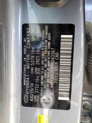 2015 HYUNDAI GENESIS 3.8L KMHGN4JE6FU043367