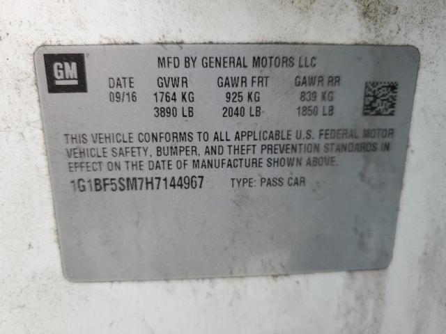 2017 CHEVROLET CRUZE PREM 1G1BF5SM7H7144967