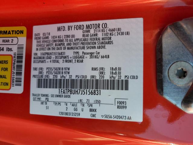 2018 FORD MUSTANG 1FATP8UH7J5156831