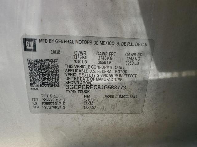 2018 CHEVROLET SILVERADO C1500 LT 3GCPCREC8JG588773